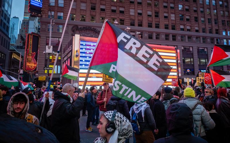 Hundreds chant for ‘intifada’ at New Year’s Day protest in NYC’s Times Square