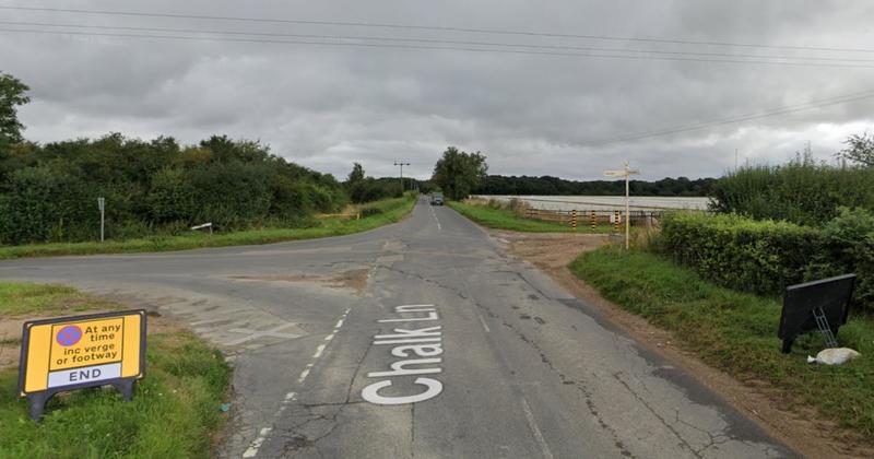 Road near RAF base blocked after two-vehicle crash