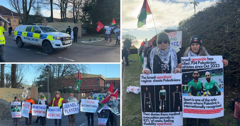 Pro-Palestinian demonstrators descend on Hopton to protest against Israeli bowlers