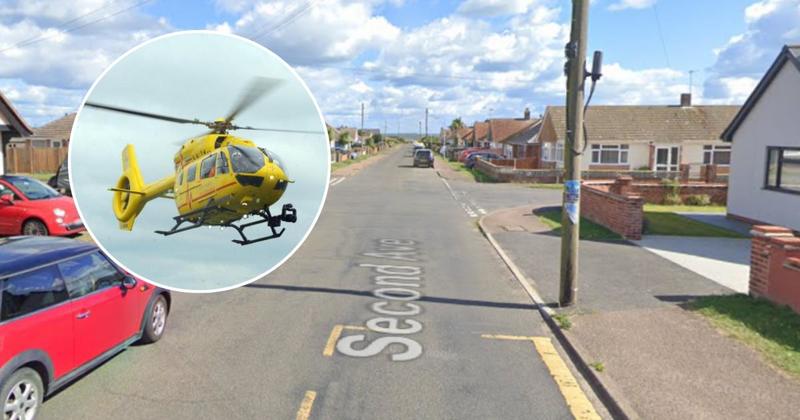 Man in hospital after air ambulance lands in seaside village