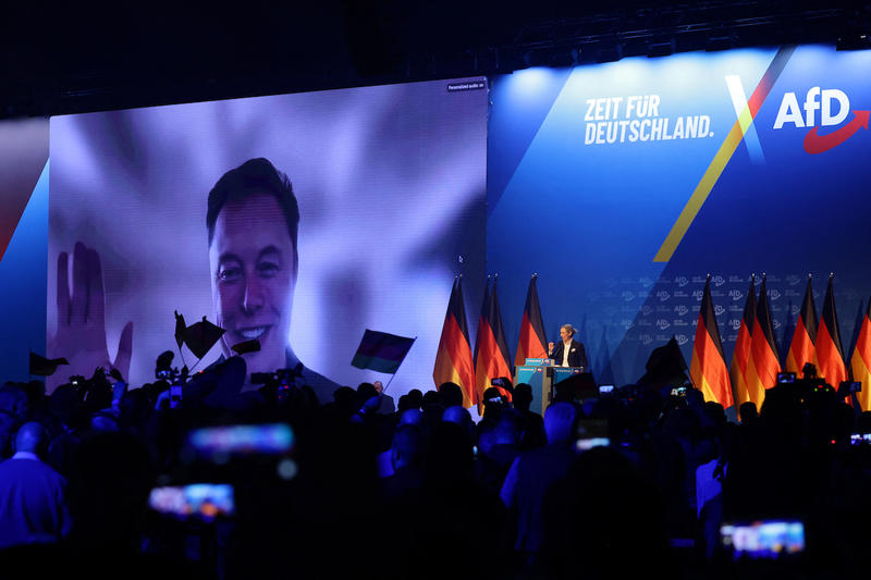 Elon Musk addresses AfD rally