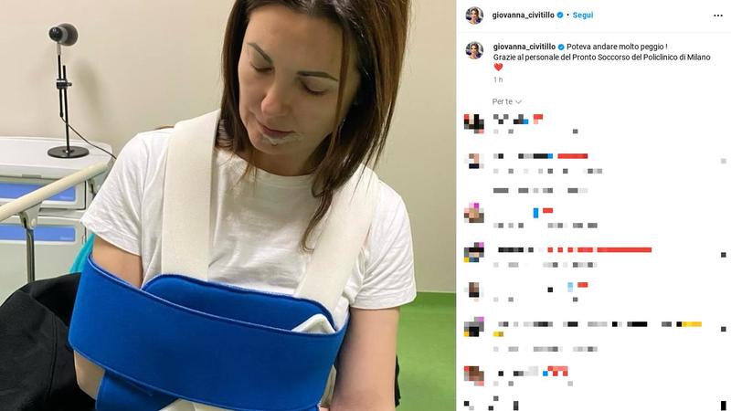 Giovanna Civitillo, incidente per la moglie di Amadeus: “Poteva andare molto peggio”