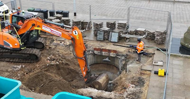 Bird's eye view of progress of £1.9m seafront revamp