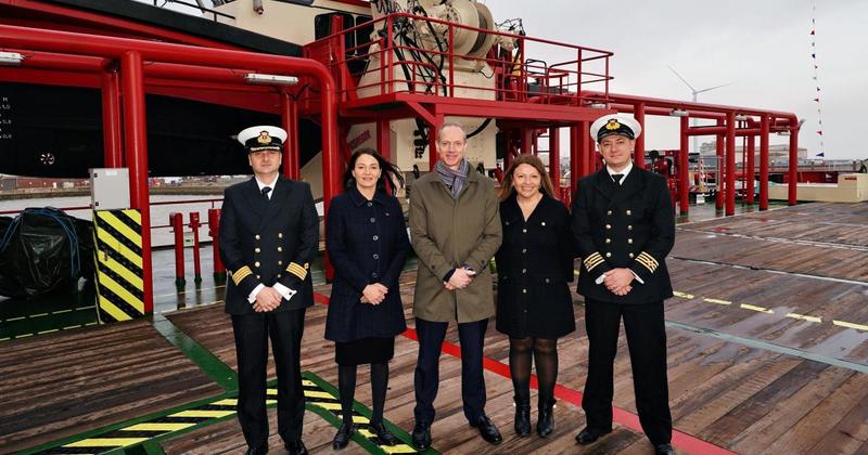 Wind farm support vessel officially named in Lowestoft