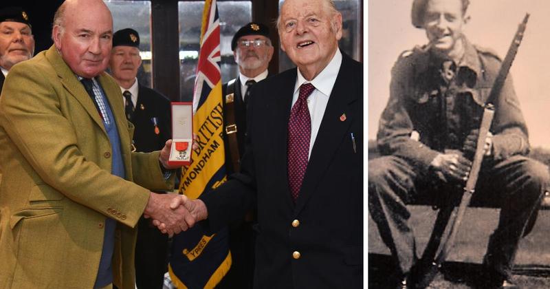 Son accepts award for late father who was at Allied HQ for German surrender in WW2