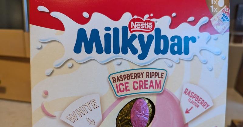 We tried the new Milkybar Raspberry Ripple Ice Cream Easter egg - and it left us reaching for a glass of water