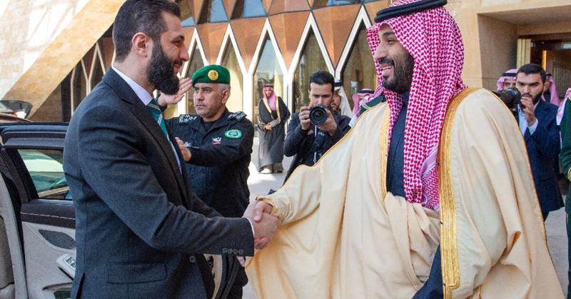 Syria's interim president arrives in Saudi Arabia for first foreign visit