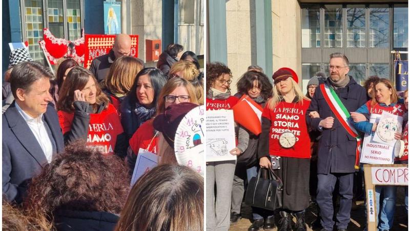 La Perla, Conte e Lepore con le lavoratrici in sit-in per chiedere gli ammortizzatori sociali