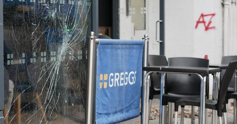 Greggs becomes latest store to have windows smashed