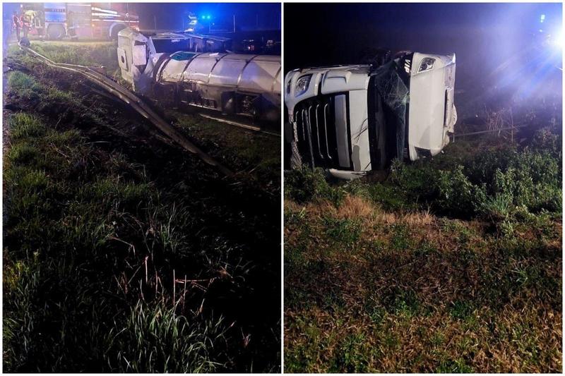 Camion si ribalta: conducente estratto dalle lamiere