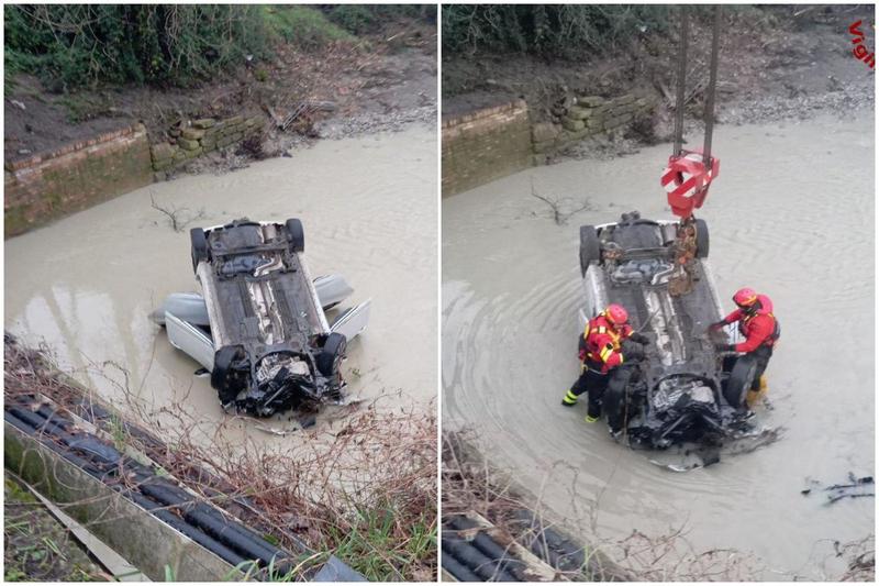 Auto vola dal cavalcavia e si ribalta nel torrente: morta una donna, grave la figlia