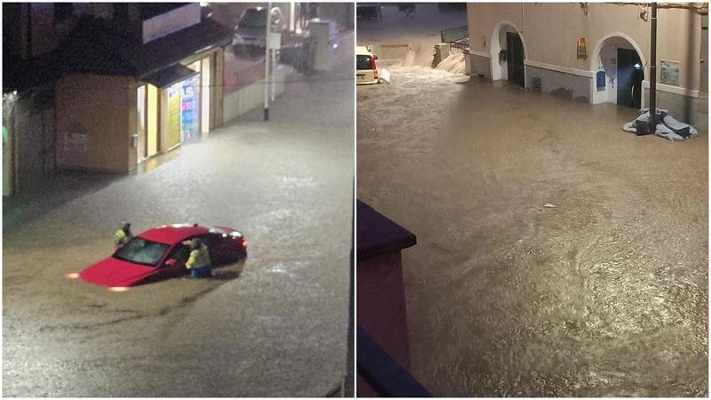 Impressionante nubifragio all'Isola d'Elba, strade come fiumi e case allagate