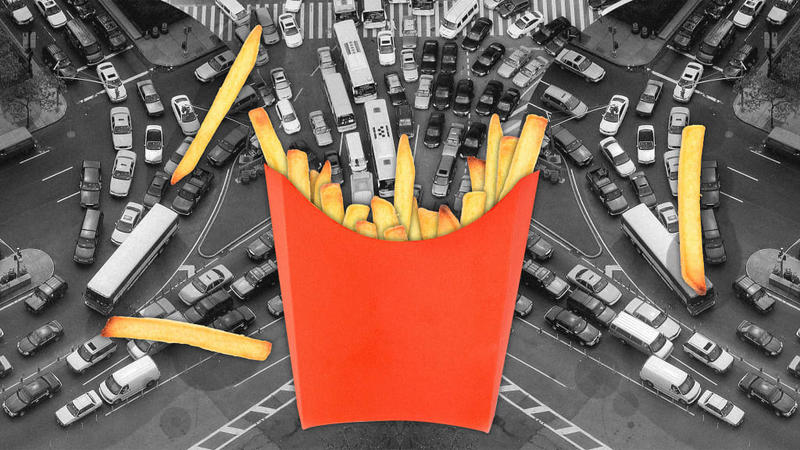 The worse traffic gets, the more fast food people eat