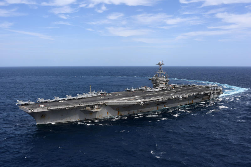 USS Harry Truman Carrier Collides With Merchant Vessel at Sea