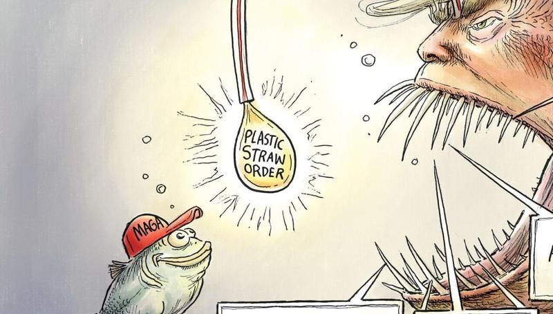 Adam Zyglis: Plastic Straw Executive Order