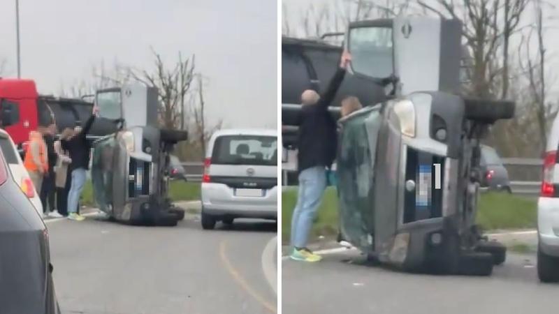 Incidente a Locate, auto si ribalta sulla Val Tidone: due feriti e traffico in tilt. L’ipotesi dello svincolo imboccato in contromano