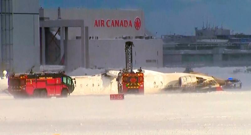 Delta jet flips upon landing on snowy Toronto runway; all 80 aboard survive