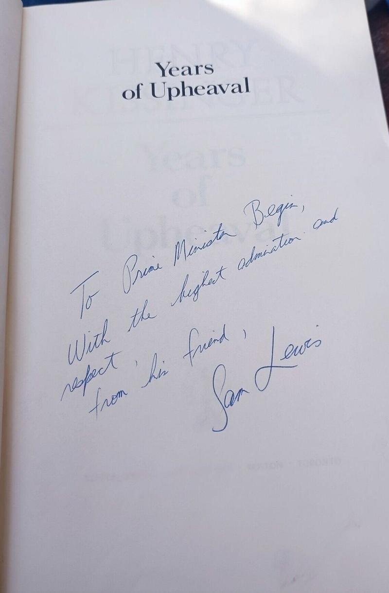 Book with dedication from US ambassador to PM Begin found at Jerusalem book swap station