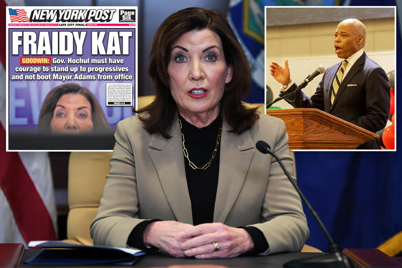 Michael Goodwin: Gov. Hochul’s cowardice is on full display as she surrenders to noisy anti-Adams, anti-Trump crowds