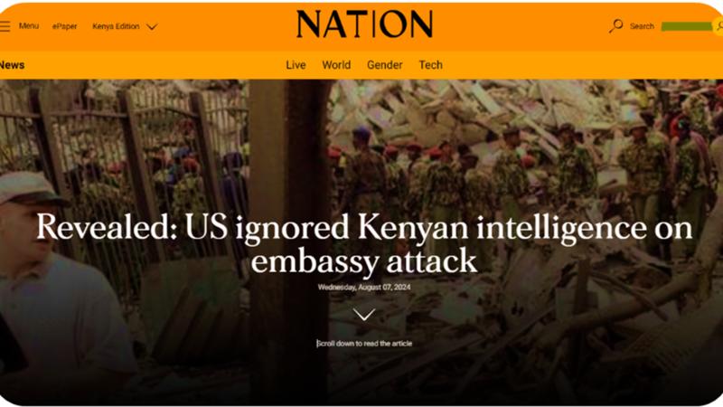 Falling Global War on Terror plot: The US allowed 1998 Nairobi-Embassy Bombing