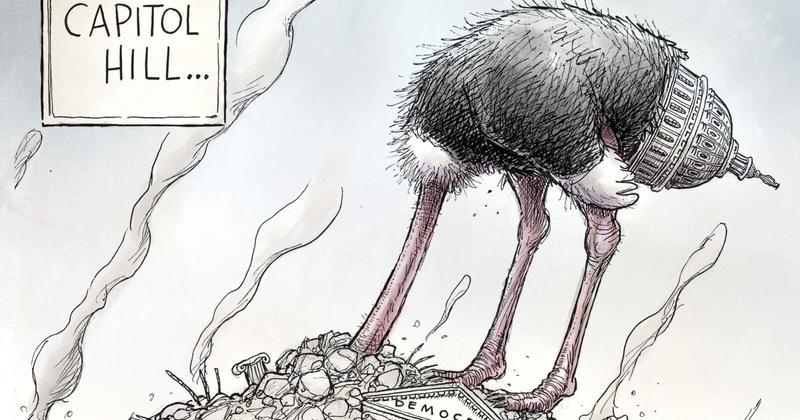 Adam Zyglis: Head in the Rubble