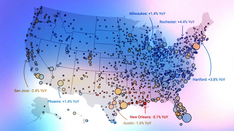 Housing market map: Zillow just revised its 2025 home price forecast