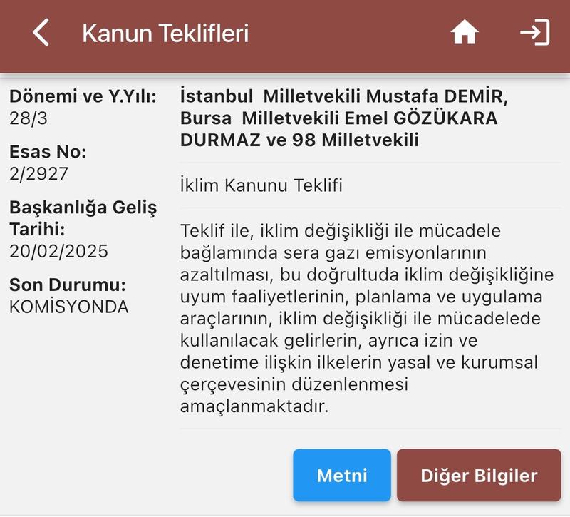 İklim yasası tasarısı üzerine