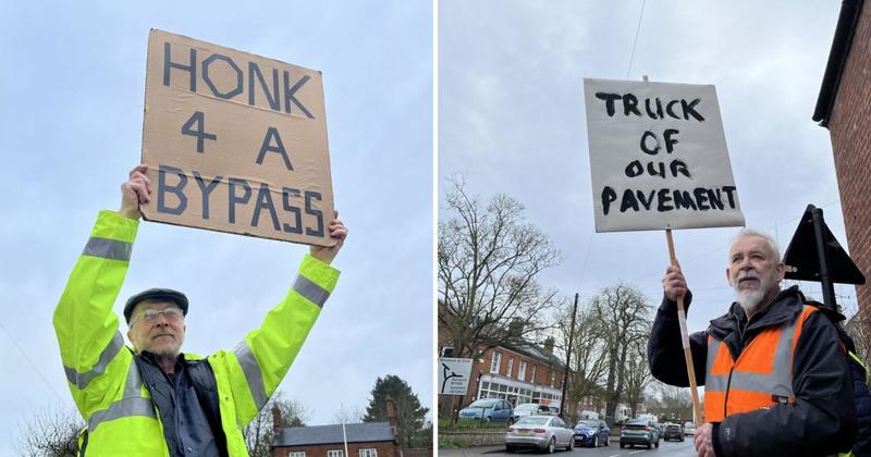 Placarding pensioners call for action on 'Norfolk's busiest B road'