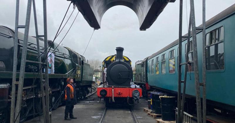 'Unseen' steam locomotive believed to have been scrapped is unveiled at railway