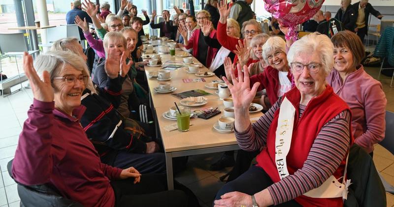 Nonagenarian celebrates 90th birthday in unusual fashion... with a game of badminton!