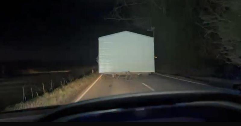 Shock as mobile home dumped in middle of road