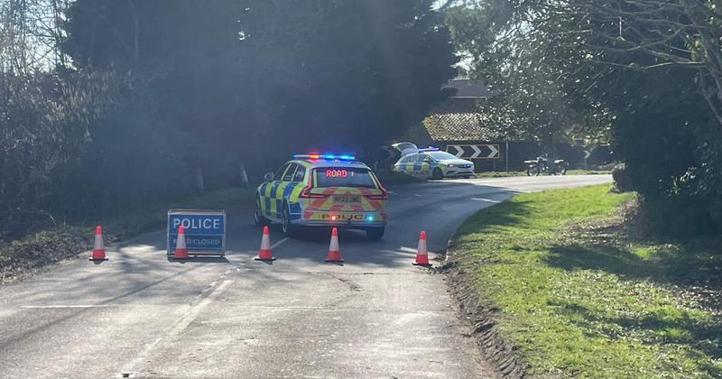 Village road closed following crash